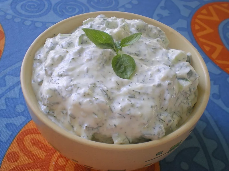 Yoghurt and katiki dip with cucumbers image