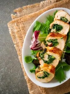 Stuffed chicken breast with spinach and graviera image