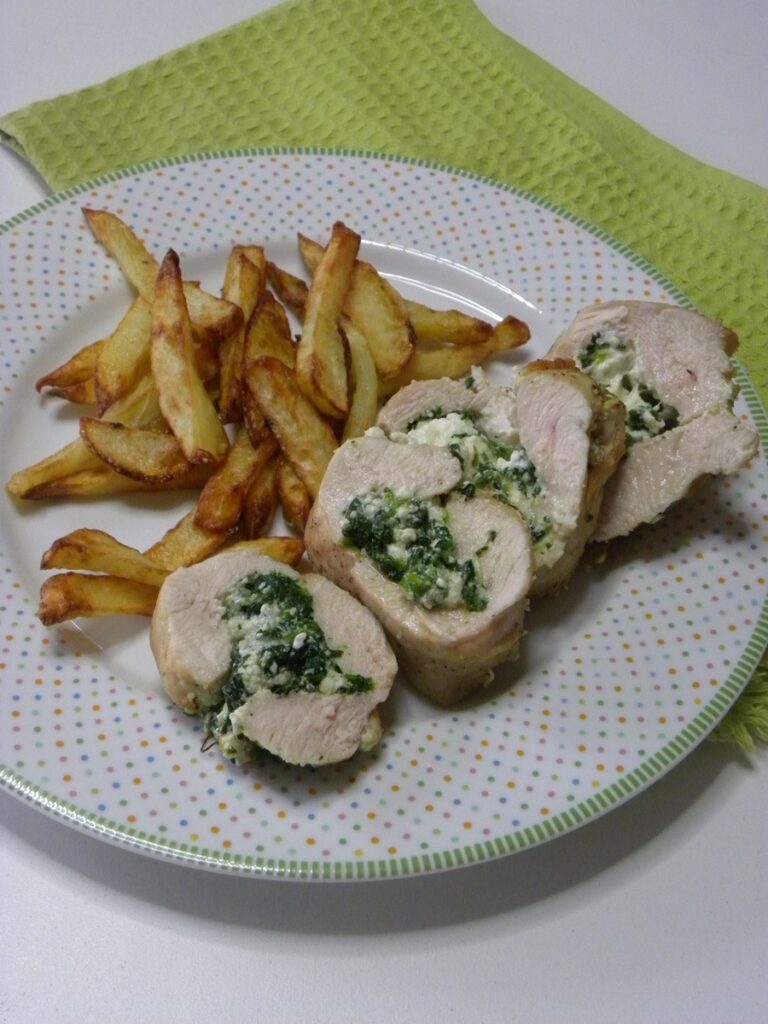 Stuffed chicken breast with spinach in the air fryer image