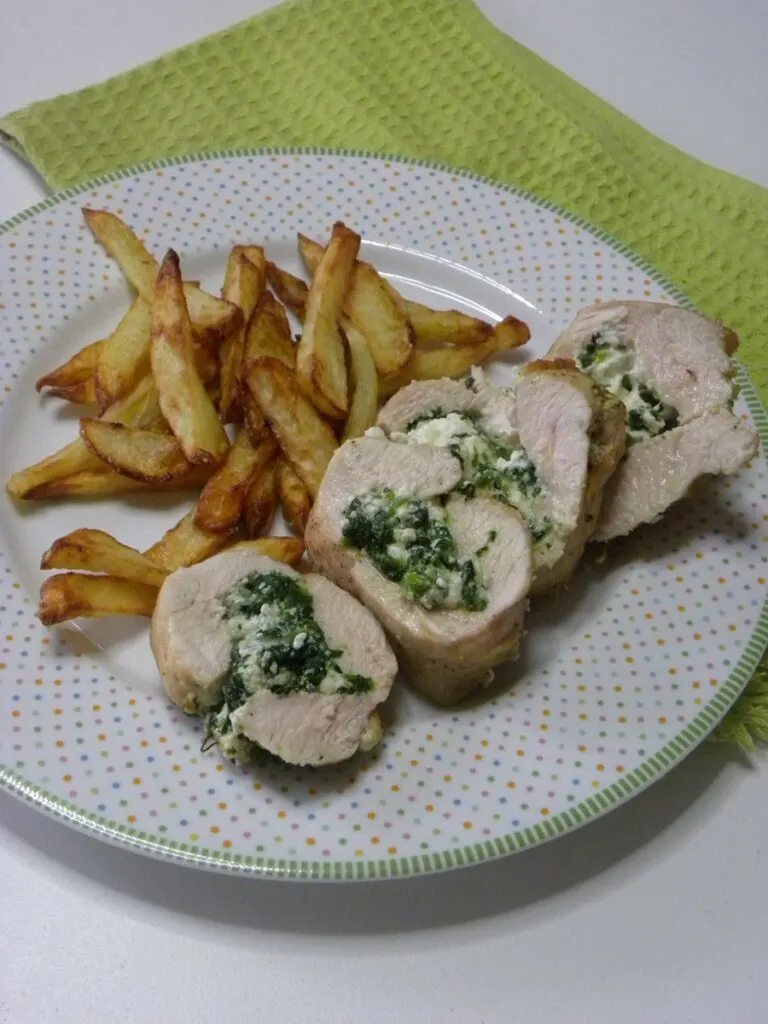 Stuffed chicken breast with spinach in the air fryer image