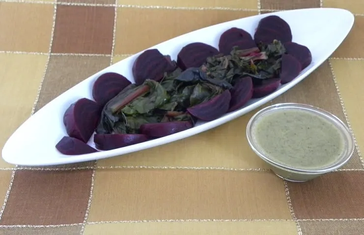 pantzaria beets with caper vinaigrette