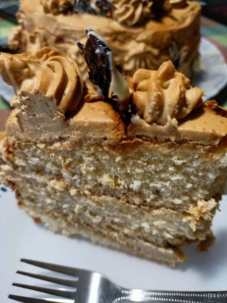 Caramel cream Cheese Cake cut image