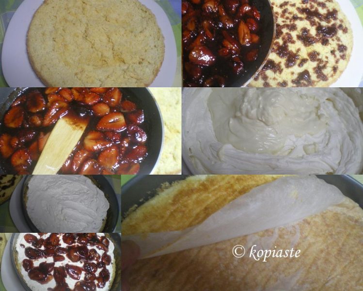 Collage assembling cake