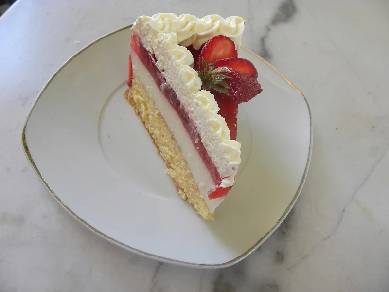 cut Strawberry Mousse Cake cut photo