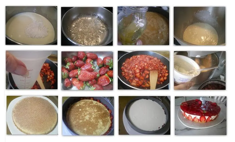 collage-strawberry-mousse-jelly Collage preparing strawberry mousse jelly image