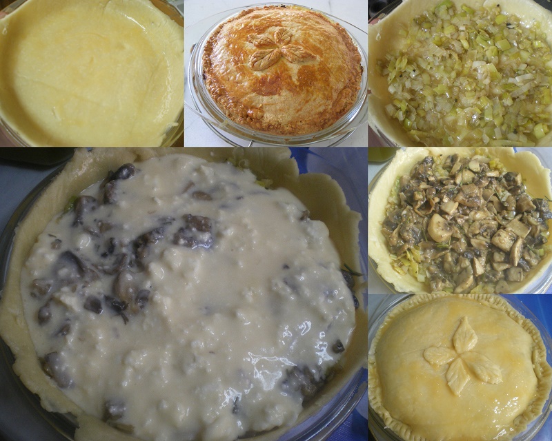 Collage Manitaropita mushroom pie image