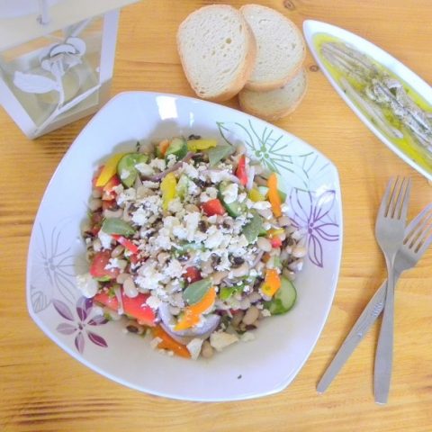 louvi black-eyed peas greek salad image