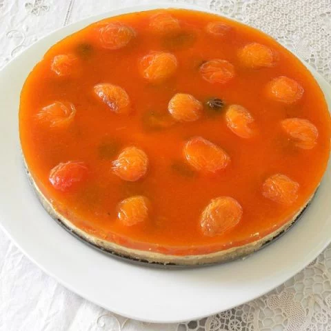 Apricot Jelly cheesecake round image
