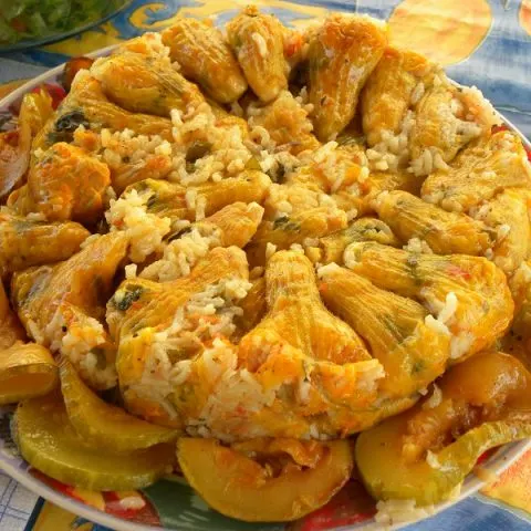 stuffed courgettes - zucchini - kolokythoanthoi image