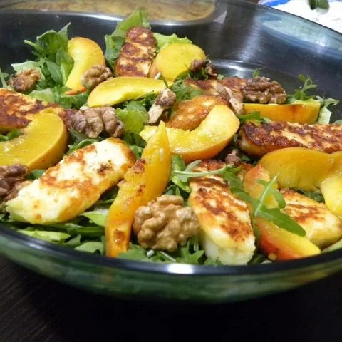 Summer Peach Rocket Salad image