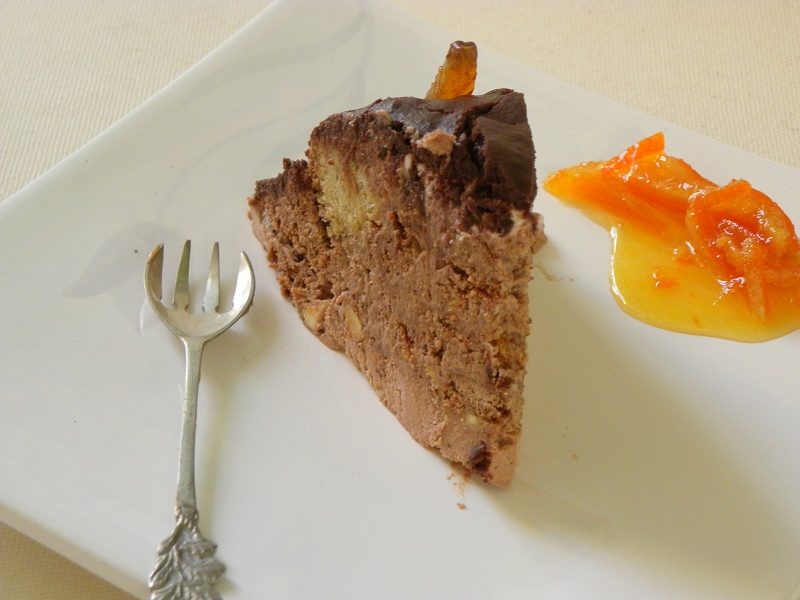 Chocolate black lava gateau served image