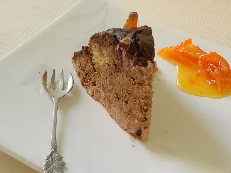 Chocolate black lava gateau served image