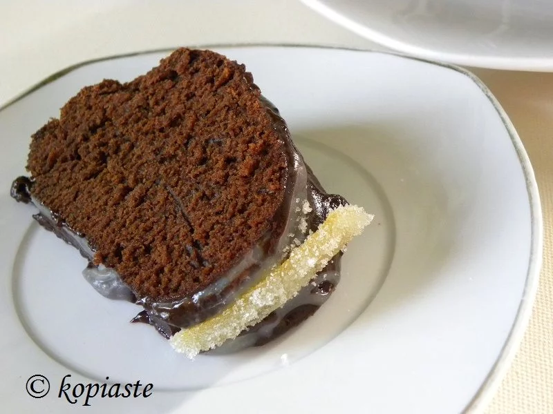 Piece of cake with candied lemon