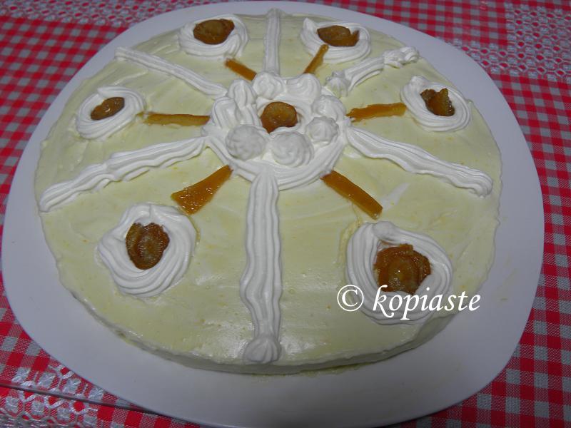 Kataifi Orange Pudding, before cutting image