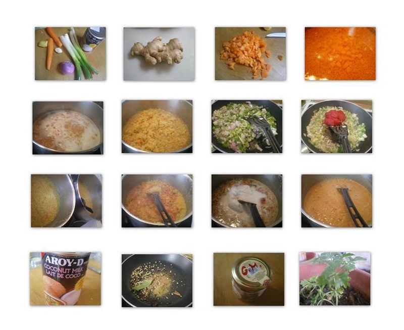 Collage Red lentil Soup Collage cooking Red lentil Soup image