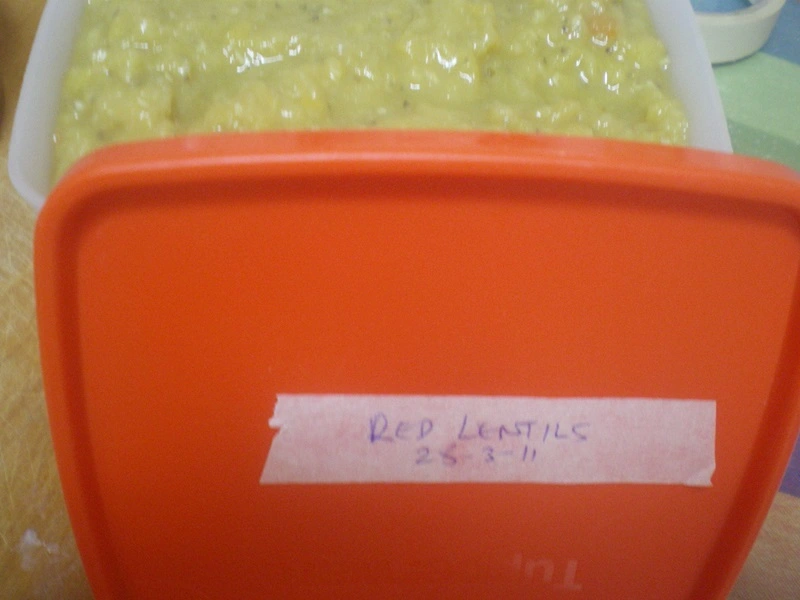 Red lentils cooked Red lentils cooked image