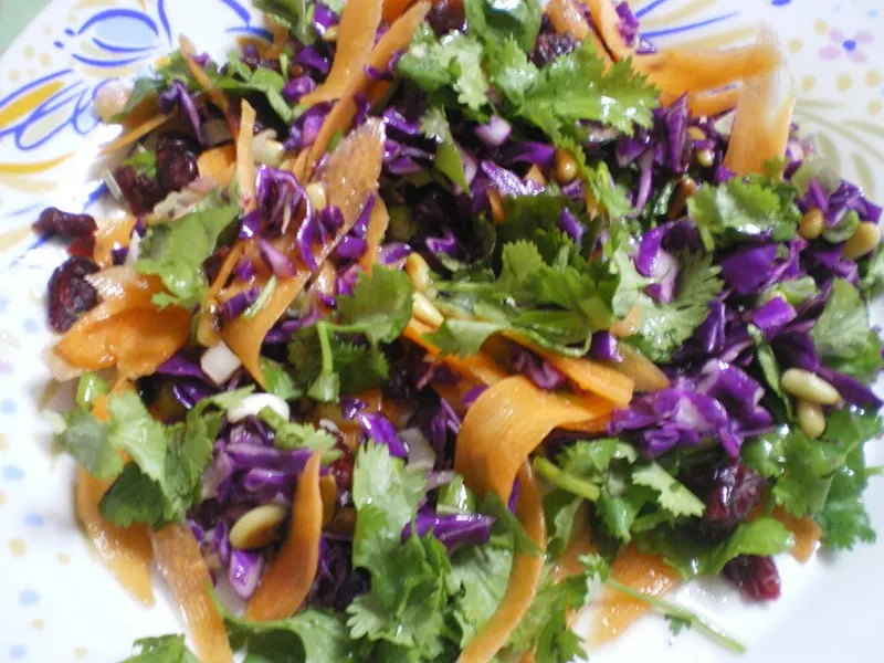Purple Cabbage, Carrot and Coriander salad Coriander and purple cabbage salad imagepotatoes image