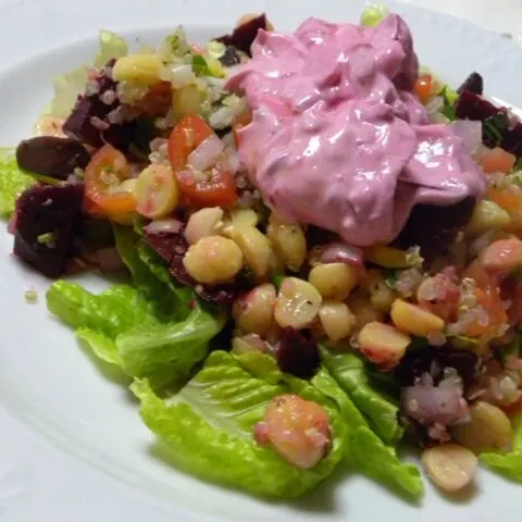 Revithosalata with Beet and Yoghurt dressing picture
