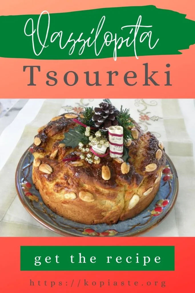 Collage New Year's Vassilopita Tsoureki image