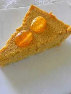 Pumpkin cheesecake tart cut image