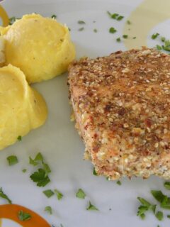 Pumpkin puree with Crusted Salmon image