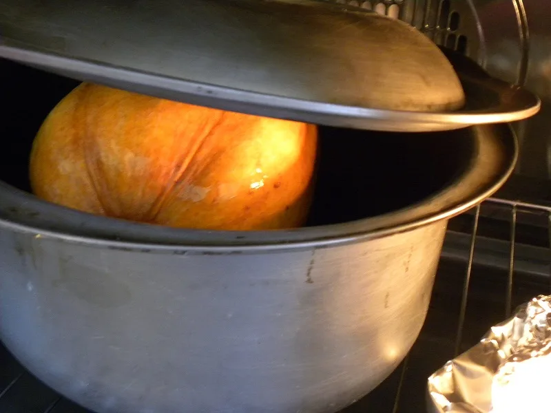 Roasting a butternut squash Roasting a butternut squash image