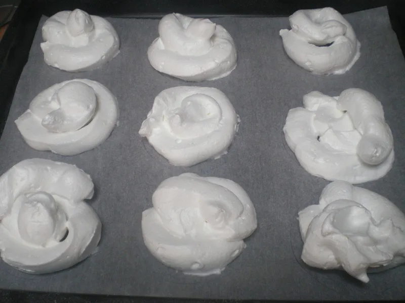 Meringues marked Making meringues image