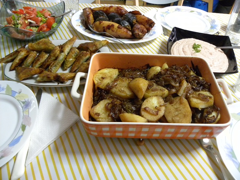 Vegan Pommes Lyonnaise with other Lenten food image
