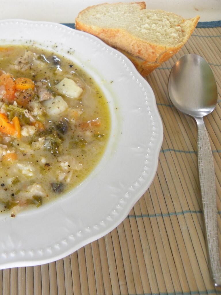 Soup trahanas with chicken image