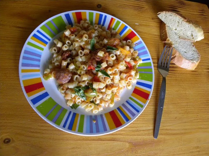 spetzofai with ditali pasta image