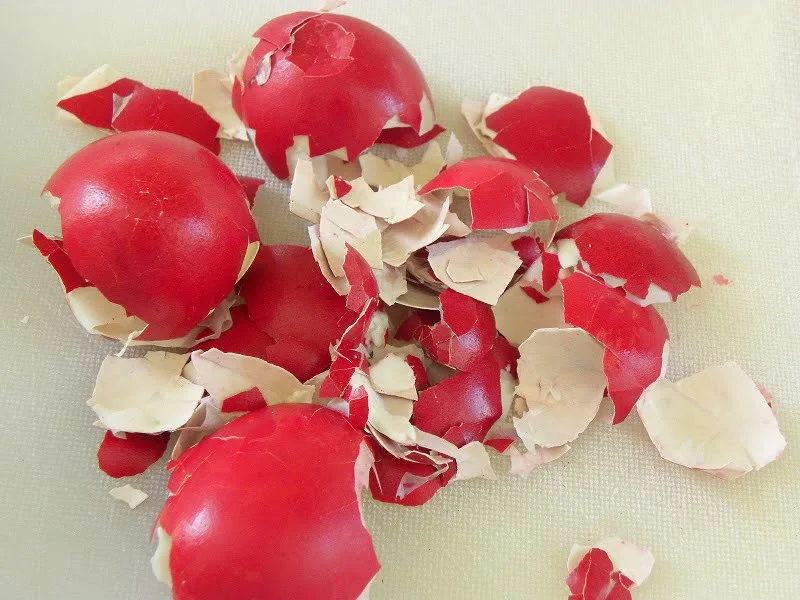 Cracked Easter dyed eggs image