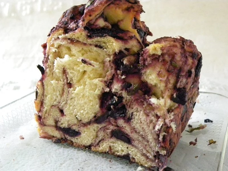 Olive Bread cut photo