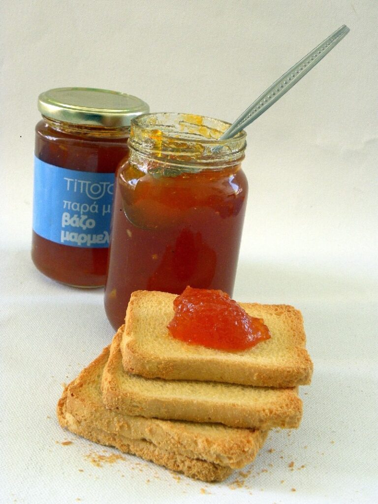 Apricot jam on rusks image
