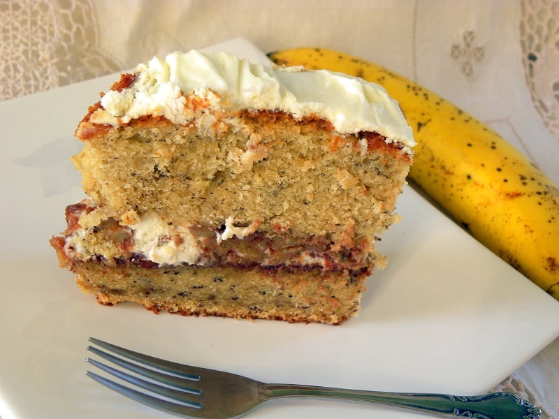 Banana bread with cream cheese image