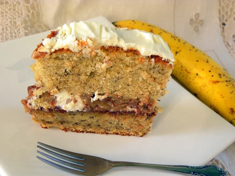 Banana bread with cream cheese image