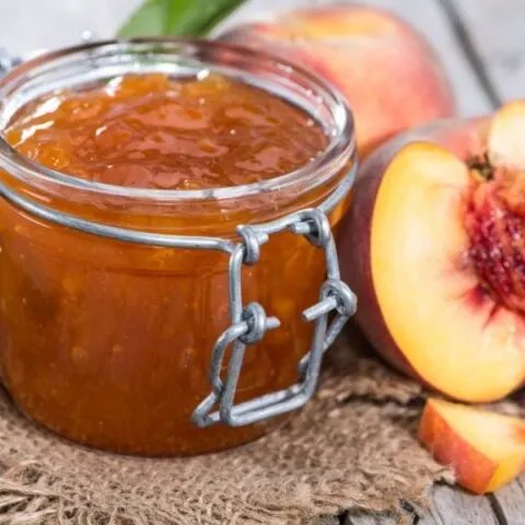 Peach and Nectarine Jam in a jar image