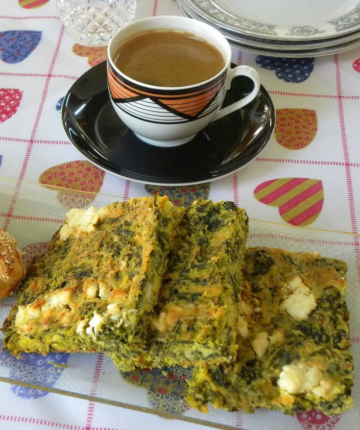 Plastos Spanakopita with Greek coffee image