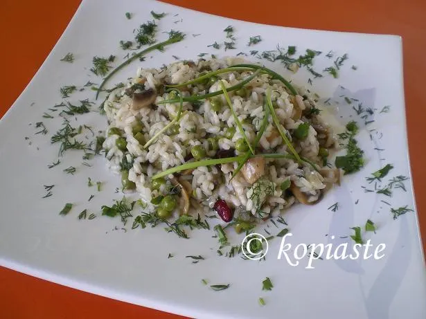 Mushroom pea risotto image