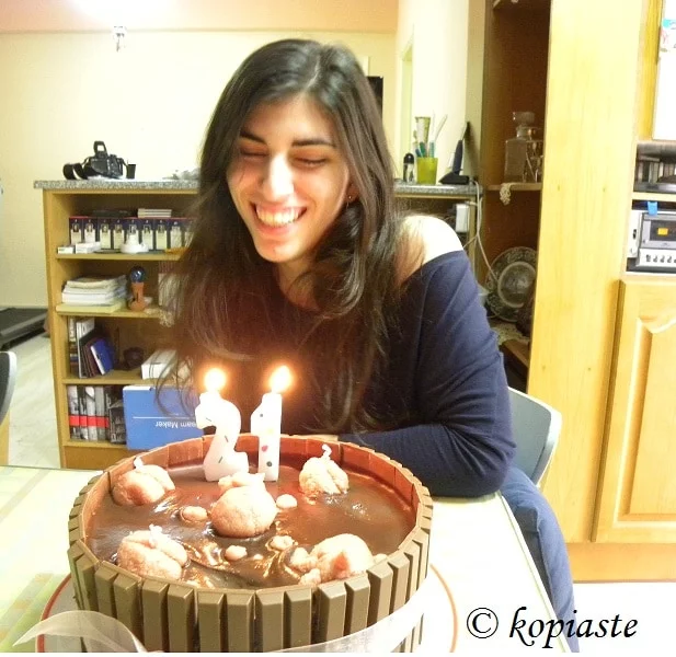 Elia blowing the candles