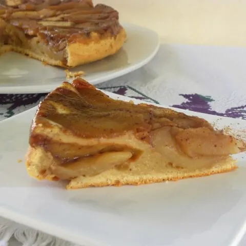 Upside down Apple pie with yoghurt or cream cheese image