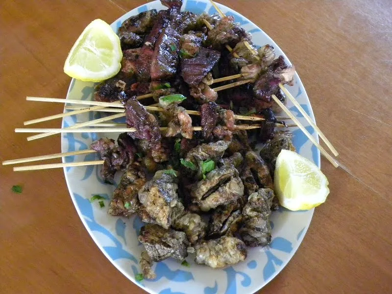 Tourkakia or frigadeli on the skewers image