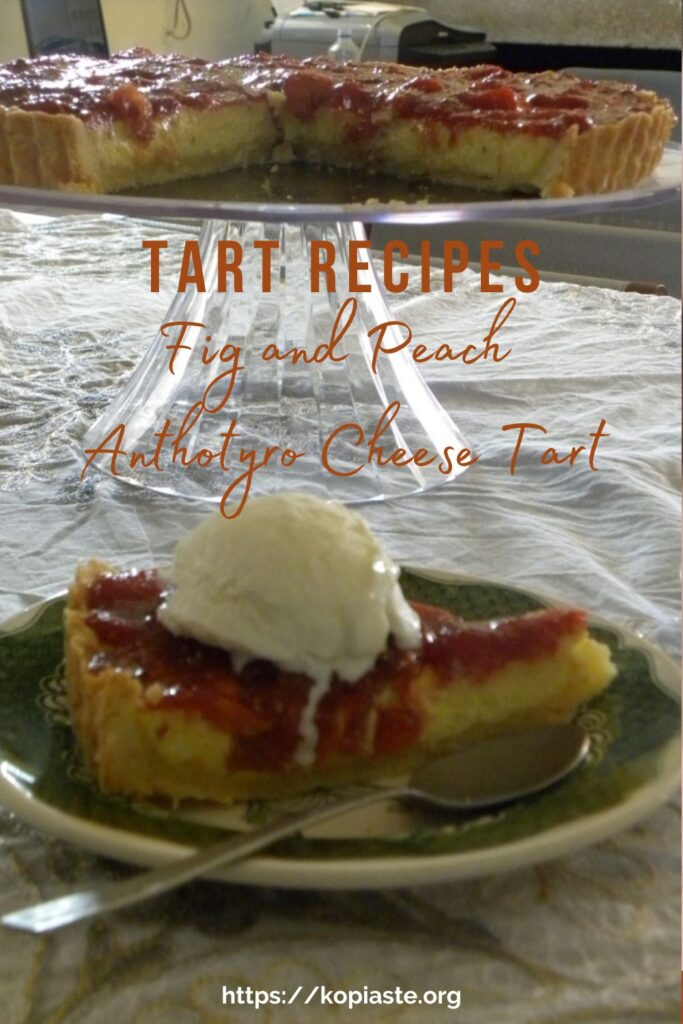 Collage Homemade Fig and Peach Jam Anthotyro Cheese Tart image