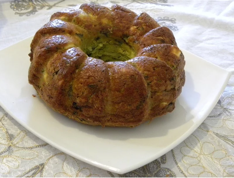 Greek Olive Oil Zucchini Cake with feta and kasseri image