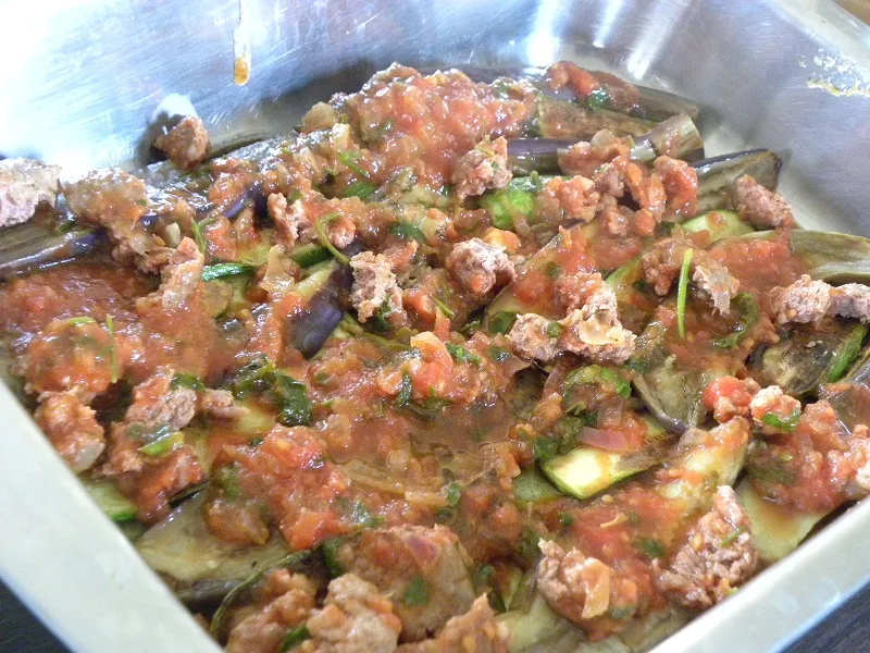 Lasagna with Greek sausages image