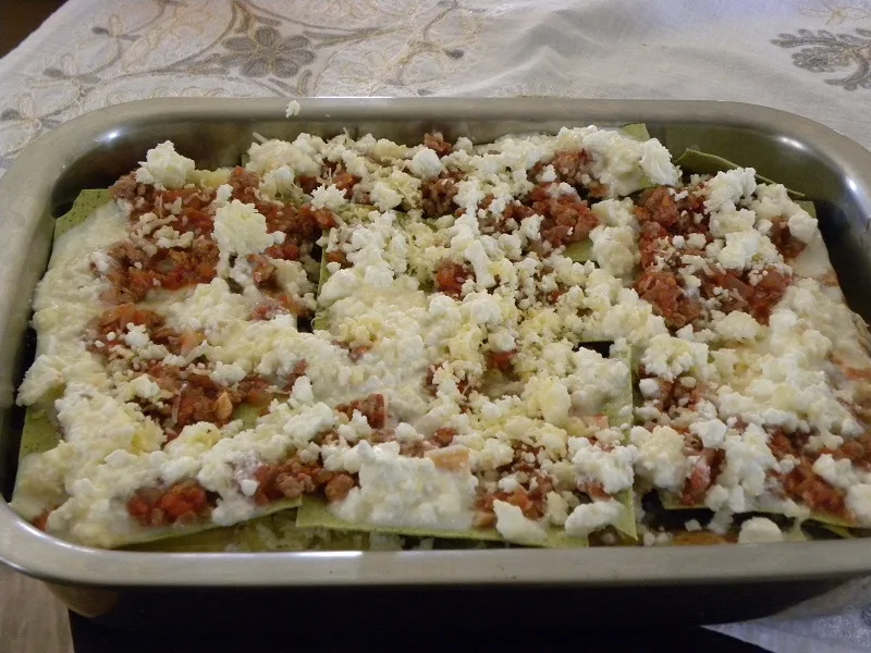 Lasagna with eggplants and ground meat image