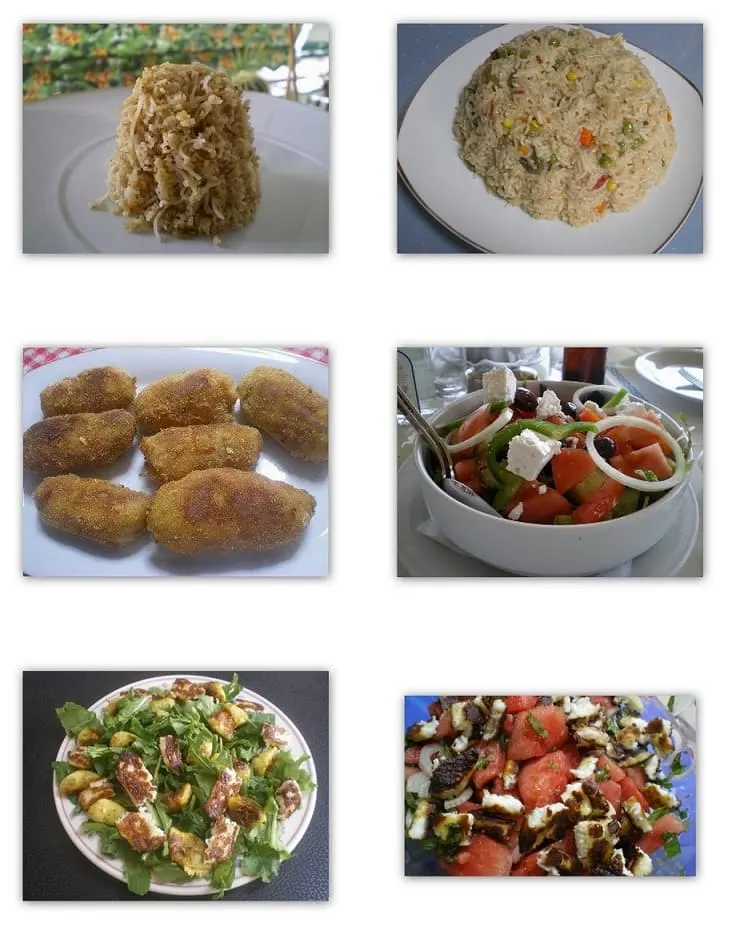 Collage salads and Sides