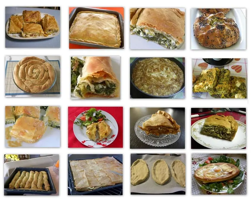 Collage of Greek Pies = Pittes image