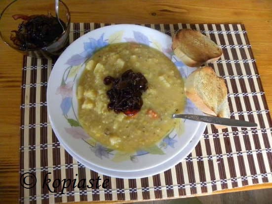 Fava Soup with Caramelized Onions