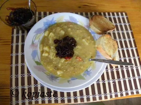 Fava Soup with Caramelized Onions