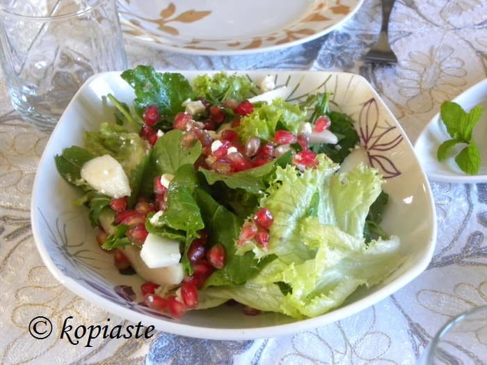 Rocket, Pear, Pomegranate and Feta Salad